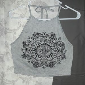 Grey mandala crop top